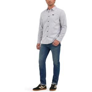 Lee Mens X Move Long Sleeve All-Purpose 1 Pocket Shirt(Static Gray)