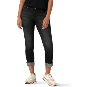 Riders by Lee Indigo Womens Fringe Cuff Boyfriend Jean(Washed Black)