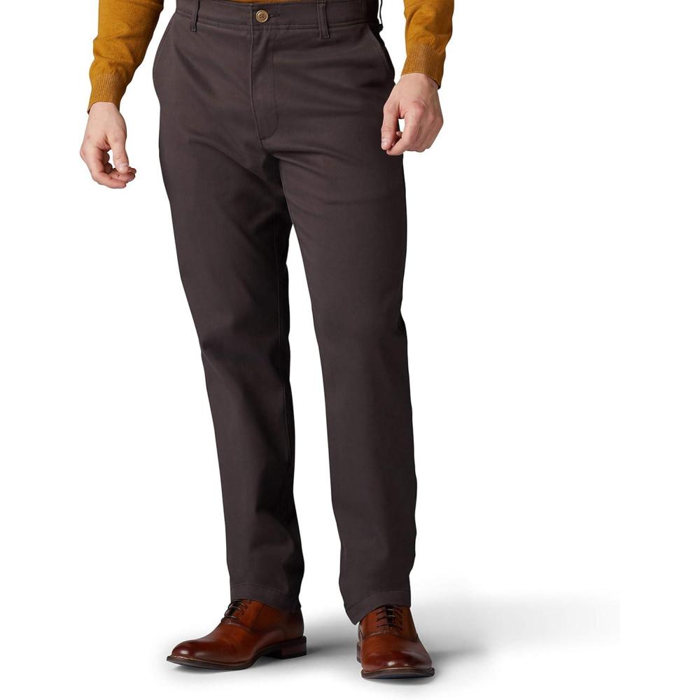 imageLee Mens Big ampamp Tall Extreme Motion Flat Front Relaxed Taper PantThunder