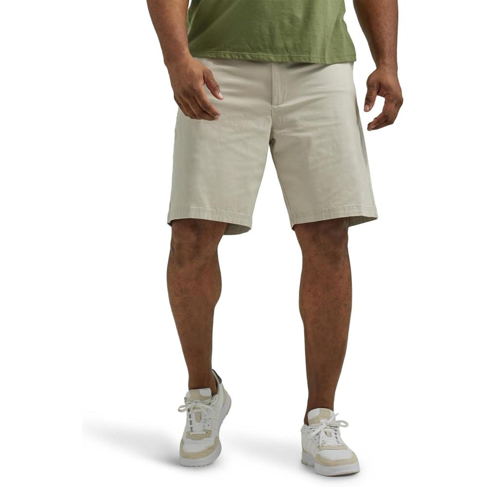 imageLee Mens Big ampamp Tall Extreme Motion Flat Front ShortStone