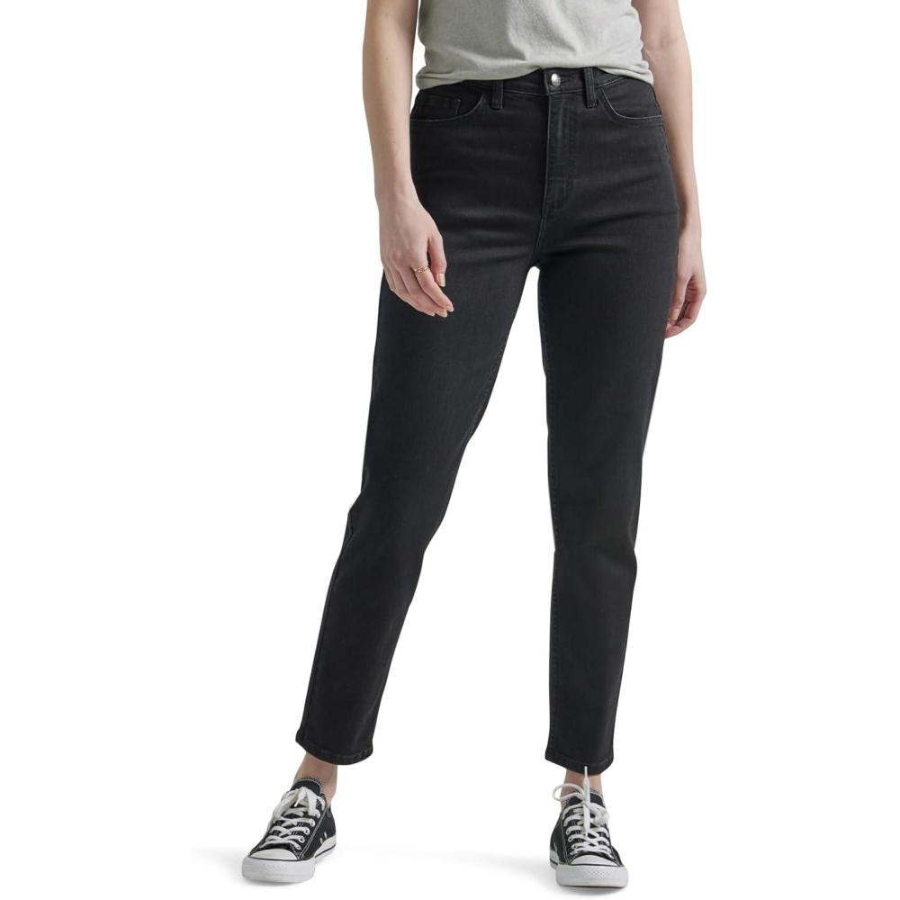 imageLee Womens Legendary High Rise Mom JeanBlack