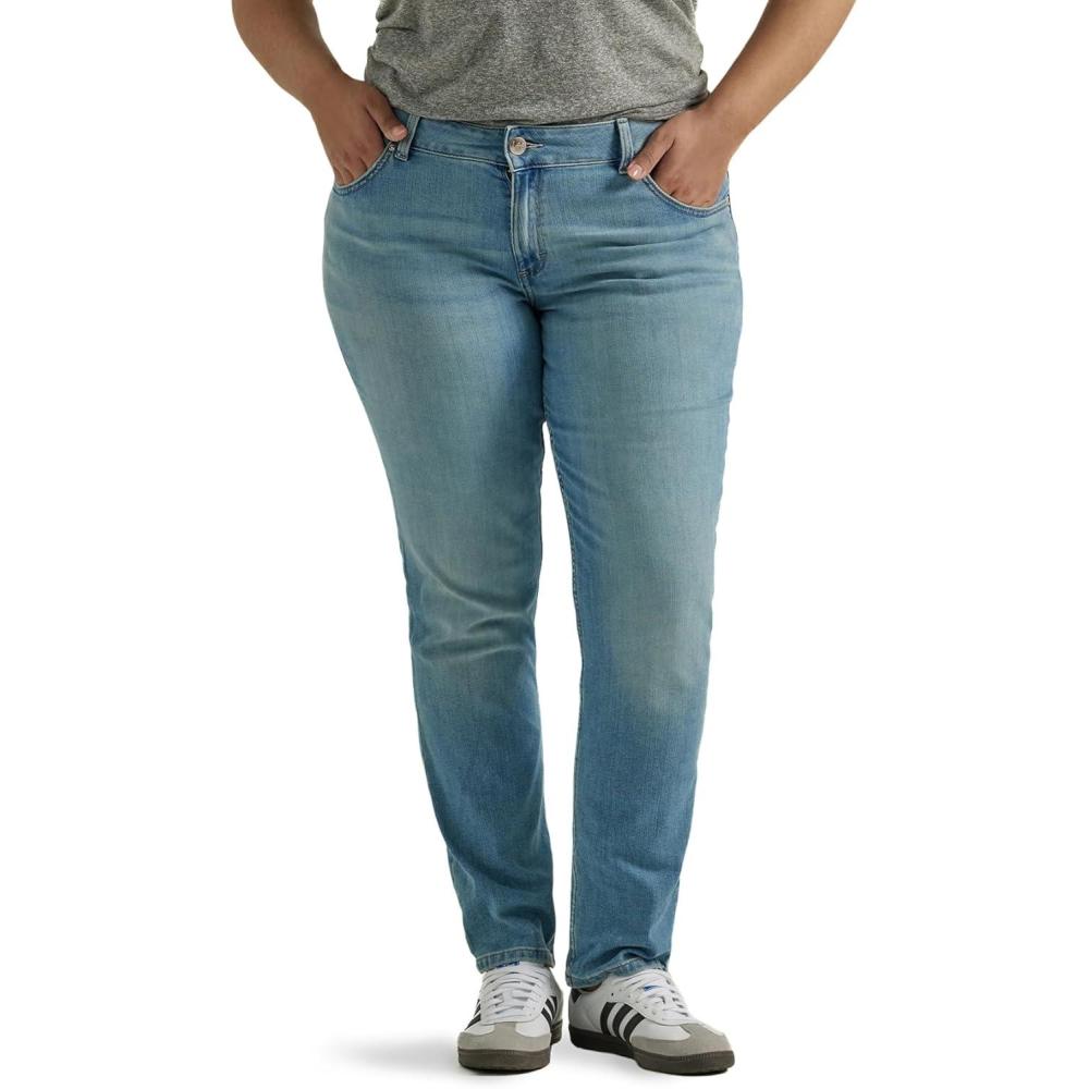 imageLee Womens Plus Size Legendary Mid Rise Straight Leg JeanAnchor