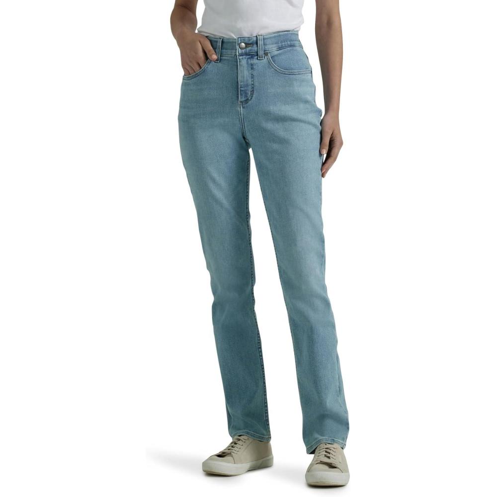 imageLee Womens Ultra Lux Comfort with Flex Motion Straight Leg JeanWithin Motion
