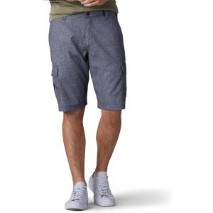 Lee Mens Big & Tall Performance Cargo Short(Gray Heathered Plaid)