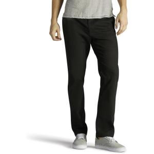 Lee Men’s Extreme Motion Flat Front Slim Straight Pant(Black)