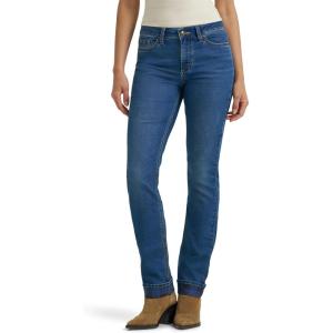 Lee Womens Legendary Mid Rise Straight Leg Jean(Mid Limbo – Plaid Fleece Lined)