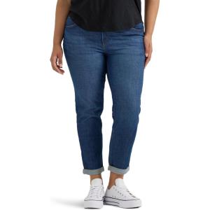 Lee Womens Plus Size Legendary Mid Rise ’90s Taper Jean(Dark Stream)