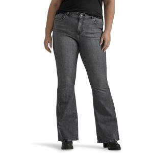 Lee Womens Plus Size Legendary Mid Rise Flare Jean(Blurred Darks)