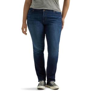 Lee Womens Plus Size Legendary Mid Rise Straight Leg Jean(Nightshade)