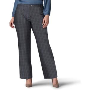 Lee Women’s Plus Size Ultra Lux Comfort with Flex Motion Trouser Pant(Black Roe Plaid)