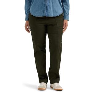 Lee Womens Plus Size Ultra Lux Comfort with Flex-to-go Utility Pant(Dark Olive Night)