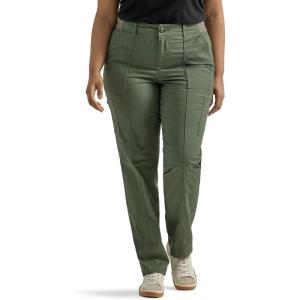 Lee Womens Plus Size Ultra Lux Comfort with Flex-to-go Utility Pant(Olive Grove)