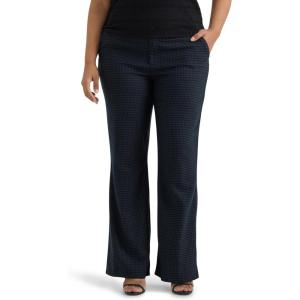 Lee Womens Plus Size Wrinkle Free Mid Rise Bootcut Pant(Charcoal Black Houndstooth)