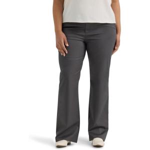 Lee Womens Plus Size Wrinkle Free Mid Rise Bootcut Pant(Static Gray)