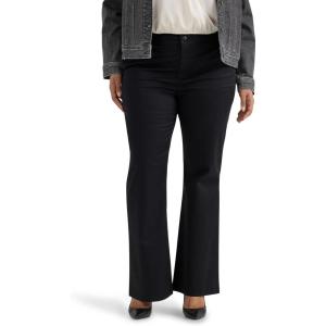 Lee Womens Plus Size Wrinkle Free Mid Rise Bootcut Pant(Union-all Black)