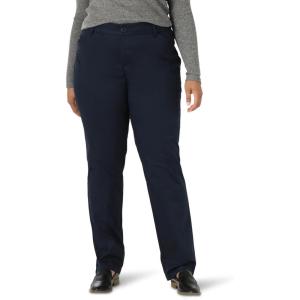 Lee Womens Plus Size Wrinkle Free Relaxed Fit Straight Leg Pant(Imperial Blue)