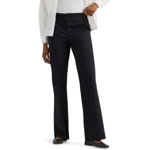 Lee Womens Wrinkle Free Mid Rise Bootcut Pant(Union-all Black)