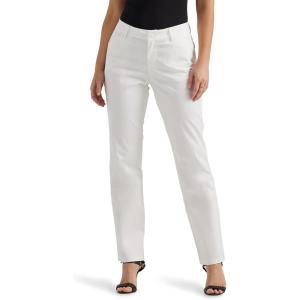 Lee Womens Wrinkle Free Relaxed Fit Straight Leg Pant(Bright White)