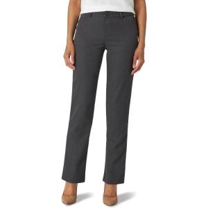 Lee Womens Wrinkle Free Relaxed Fit Straight Leg Pant(Charcoal Heather)
