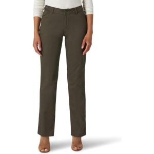 Lee Womens Wrinkle Free Relaxed Fit Straight Leg Pant(Frontier Olive)