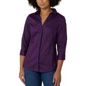 Riders by Lee Indigo Women’s Bella Easy Care Quarter Sleeve Woven Shirt(Purple Pennant)