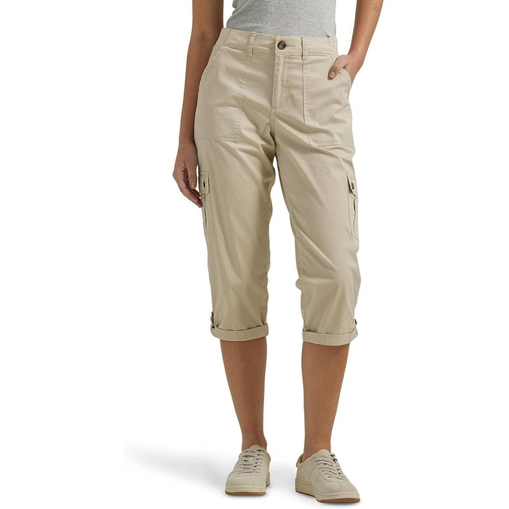 imageLee Womens Plus Size Ultra Lux Comfort with Flextogo Cargo Capri PantPioneer Beige