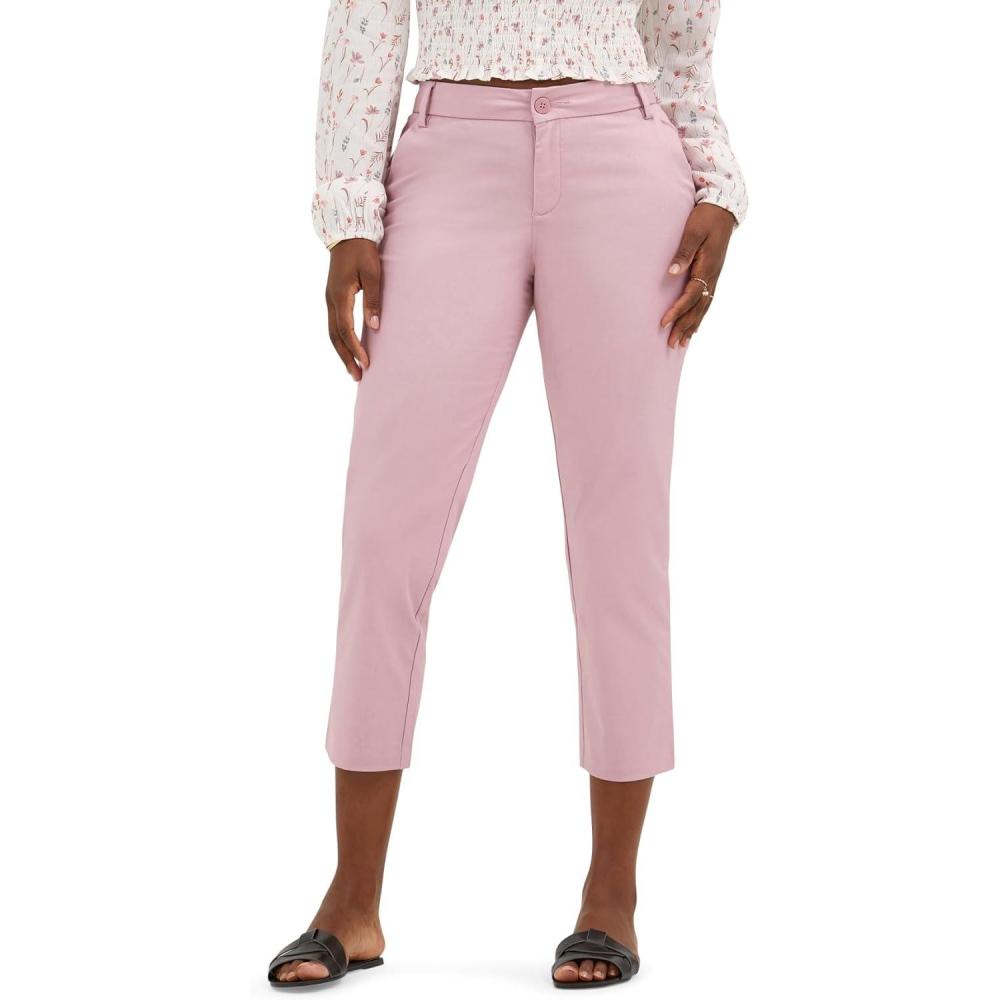 imageLee Womens Wrinkle Free 23quot Capri PantSoft Mauve