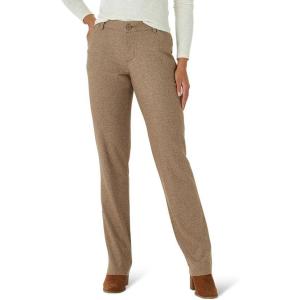 Lee Womens Petite Wrinkle Free Relaxed Fit Straight Leg Pant(Dark Earth)