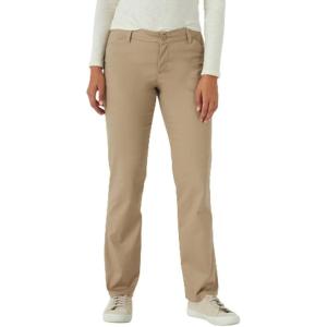 Lee Womens Petite Wrinkle Free Relaxed Fit Straight Leg Pant(Flax)