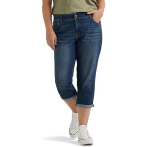 Lee Womens Plus Size Flex Motion Regular Fit 5 Pocket Capri Jean(Bewitched)