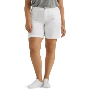Lee Womens Plus Size Ultra Lux Comfort with Flex-to-go Utility Bermuda Short(Bright White)