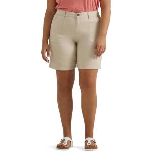 Lee Womens Plus Size Ultra Lux Comfort with Flex-to-go Utility Bermuda Short(Greige)