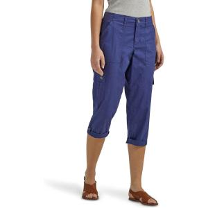 Lee Women’s Ultra Lux Comfort with Flex-to-Go Cargo Capri Pant(Medieval Blue)