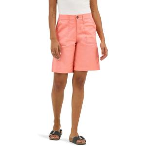Lee Womens Ultra Lux Comfort with Flex-to-go Utility Bermuda Short(Bright Papaya)