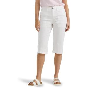 Lee Womens Ultra Lux Comfort with Flex-to-go Utility Skimmer Capri Pant(Bright White)