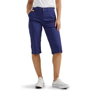 Lee Womens Ultra Lux Comfort with Flex-to-go Utility Skimmer Capri Pant(Medieval Blue)