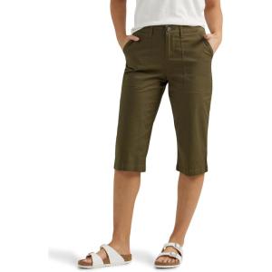 Lee Womens Ultra Lux Comfort with Flex-to-go Utility Skimmer Capri Pant(Olive Night)