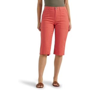 Lee Womens Ultra Lux Comfort with Flex-to-go Utility Skimmer Capri Pant(Poppy)