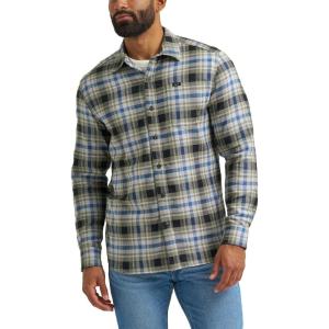 Lee mens All Purpose Classic Fit Long Sleeve Shirt(Green Drizzle Plaid)