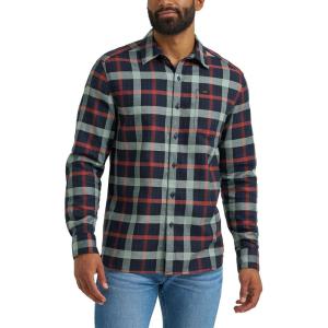 Lee mens All Purpose Classic Fit Long Sleeve Shirt(Navy Sage Plaid)