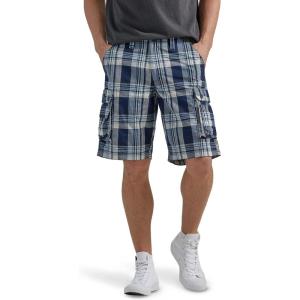 Men’s Dungarees New Belted Wyoming Cargo Short(Navy Blue Plaid)