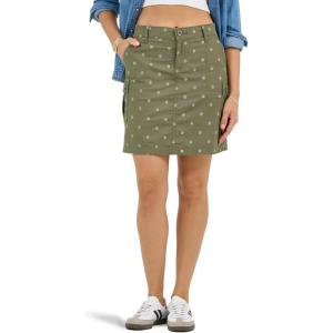 Lee Womens Ultra Lux Comfort with Flex-to-go Cargo Skort(Olive Grove Block Print)