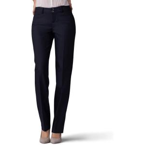 Lee Women’s Secretly Shapes Regular Fit Straight Leg Pant(Black)