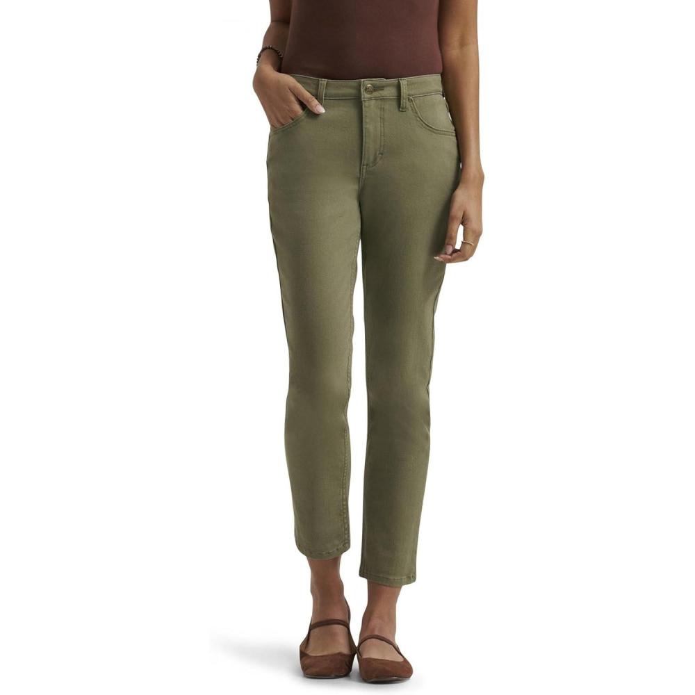 imageLee Womens Legendary 26 Straight Crop JeanMercantile Green