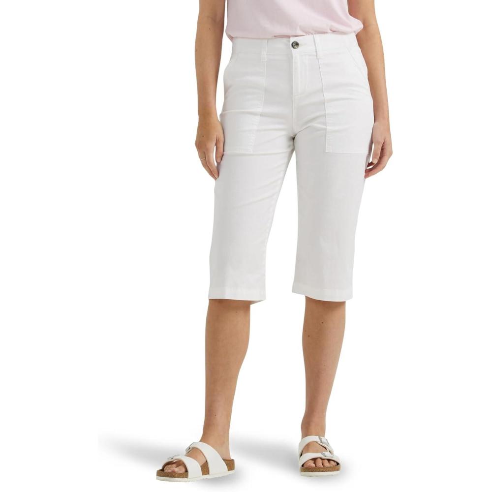imageLee Womens Ultra Lux Comfort with Flextogo Utility Skimmer Capri PantBright White