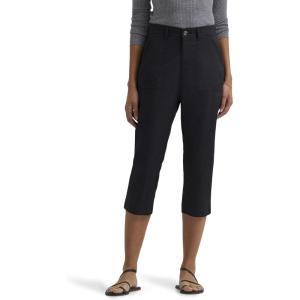Lee Women’s Ultra Lux Comfort with Flex-to-go Utility Capri Pant(Union-all Black)