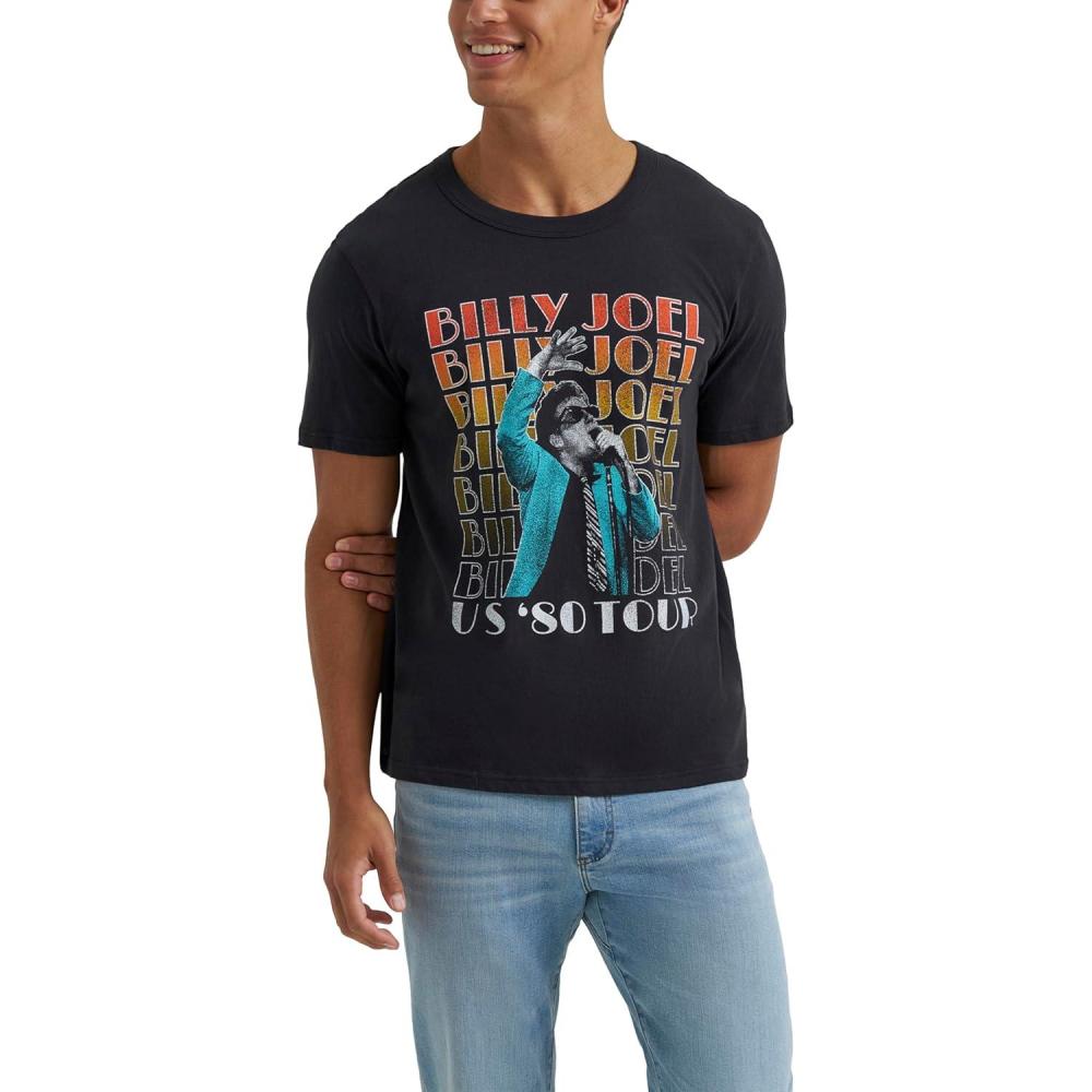 imageLee Mens Jukebox Favorites Graphic TeesBilly Joel Washed Black