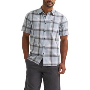 Lee Men’s All Purpose Classic Fit Short Sleeve Shirt(Concrete Gray Plaid)