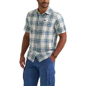 Lee Men’s All Purpose Classic Fit Short Sleeve Shirt(Desert Sage Plaid)