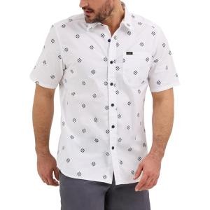 Lee Men’s All Purpose Classic Fit Short Sleeve Shirt(White Geometric)
